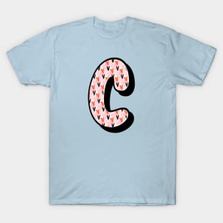 Love Pattern C Alphabet Text T-Shirt